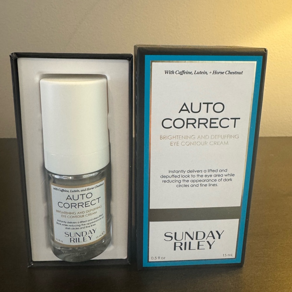 Sunday Riley Auto Correct Eye Brightening and Depuffing Eye Contour Cream NIB